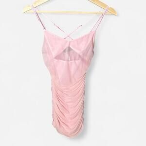 Lucy in the Sky Pink Ruched Mini Dress - Size Small - Bodycon Party Dress